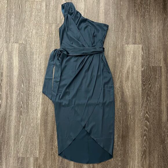 Baltic Born Teal One-Shoulder Midi Dress - Picture 2 of 16